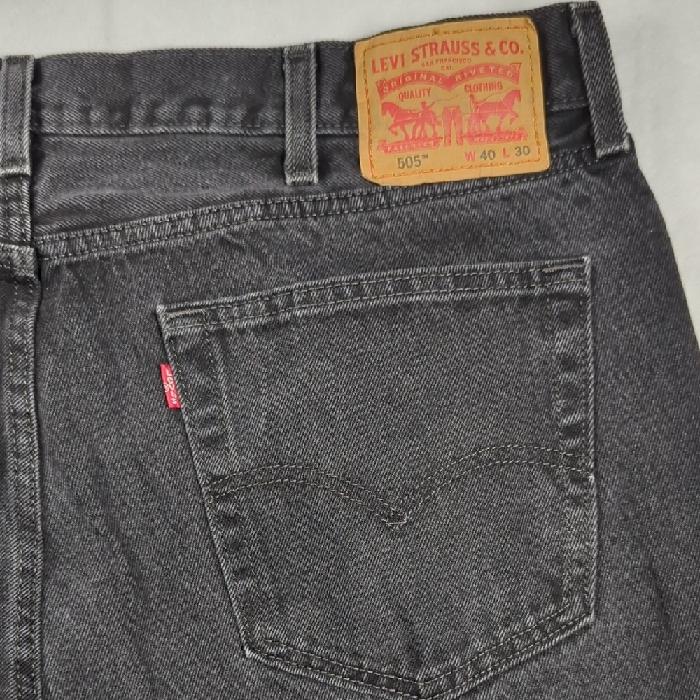 Levi's 505 Straight Leg Black Wash Mens Jeans Size‎ 40